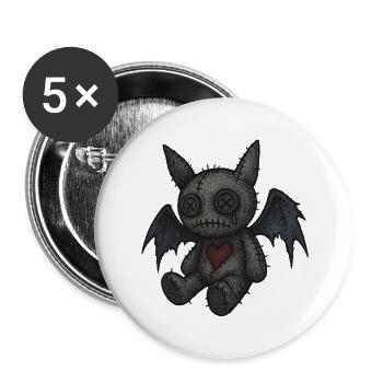 Quilted Monster with Wings - Buttons small 1''/25 mm (5-pack) - white - Front