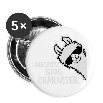 Lama Alpaga Personnage secondaire sarcastique - Lot de 5 petits badges (25 mm) - blanc - Devant