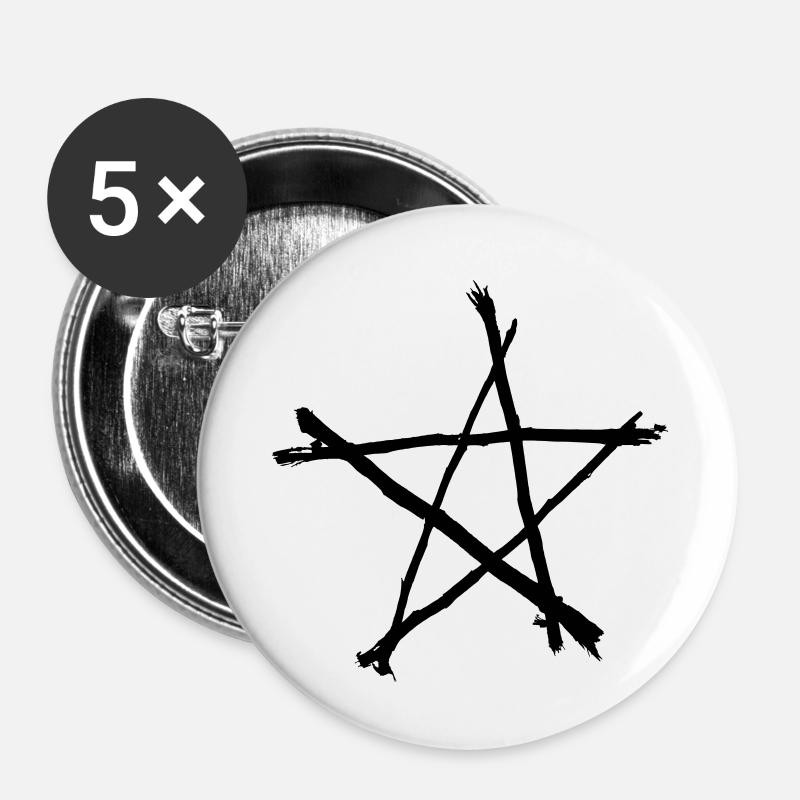 Pentagram - Buttons small 1''/25 mm (5-pack) - white