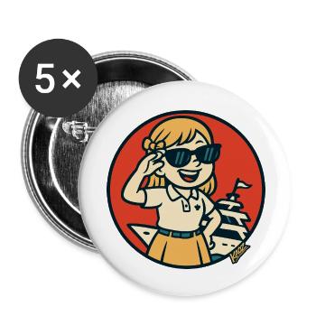 Sunny Sailor Circle Kunst - Buttons klein 25 mm (5er Pack) - Weiß - Vorne