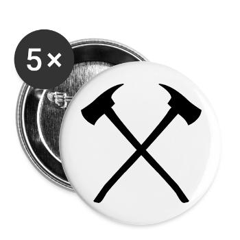 Gekreuzte Achsen - Buttons klein 25 mm (5er Pack) - Weiß - Vorne