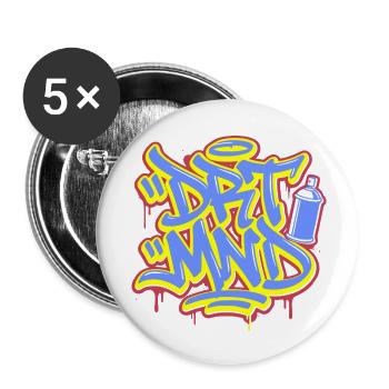 Art de rue DRTMND, chemise Dortmund Ruhrpott, sac fourre-tout - Lot de 5 petits badges (25 mm) - blanc - Devant