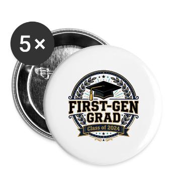 First-Gen Grad 2024 Feier - Buttons klein 25 mm (5er Pack) - Weiß - Vorne