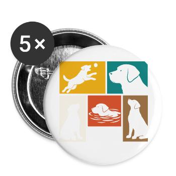 Labrador Retriever Father Dog Lover - Buttons small 1''/25 mm (5-pack) - white - Front