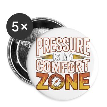 La pression de l’ingénieur incendie est mon opérateur de pompe de confort - Lot de 5 petits badges (25 mm) - blanc - Devant