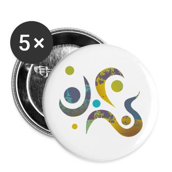 Yoga design_17 - Buttons small 1''/25 mm (5-pack) - white - Front