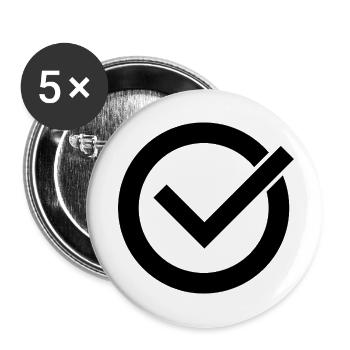 Kreuzzeichen - Buttons klein 25 mm (5er Pack) - Weiß - Vorne