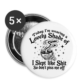Funny Mood Tee - Buttons small 1''/25 mm (5-pack) - white - Front