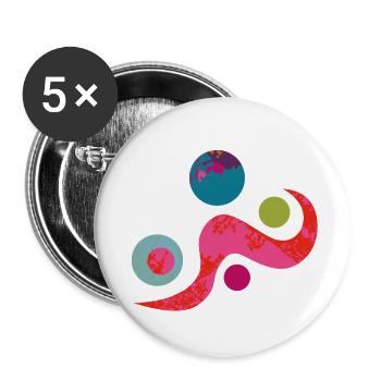 Yoga design_50 - Buttons small 1''/25 mm (5-pack) - white - Front
