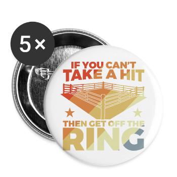 Blague sur le boxeur - Lot de 5 petits badges (25 mm) - blanc - Devant