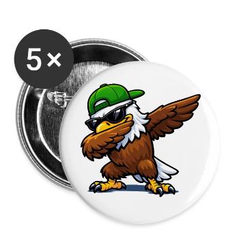 Dabbing Eagle - Buttons small 1''/25 mm (5-pack) - white - Front