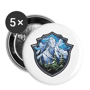 Mountains - Buttons small 1''/25 mm (5-pack) - white - Front