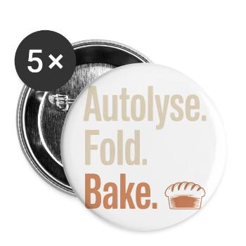 Pain à autolyse plié à la pâte - Lot de 5 petits badges (25 mm) - blanc - Devant