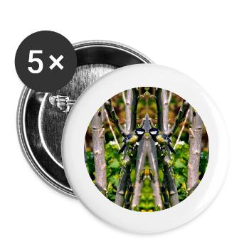 Source du Mandala de la nature dans le parc municipal - Lot de 5 petits badges (25 mm) - blanc - Devant