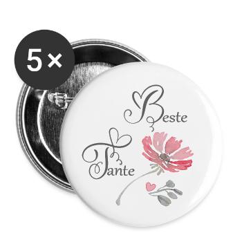 Meilleure tante - Lot de 5 petits badges (25 mm) - blanc - Devant