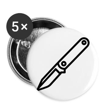 Messer - Buttons klein 25 mm (5er Pack) - Weiß - Vorne