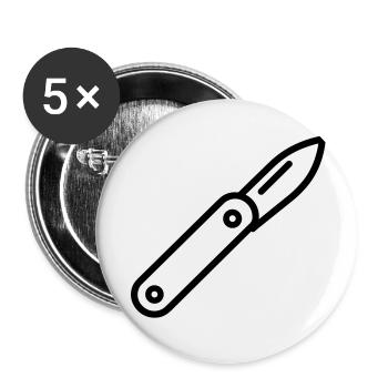 couteau - Lot de 5 petits badges (25 mm) - blanc - Devant