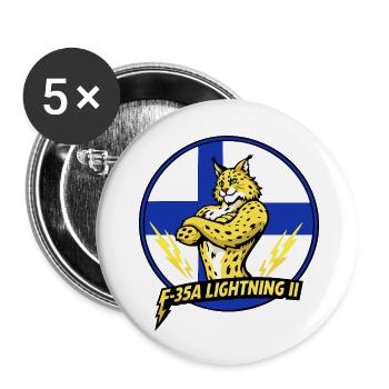 Lynx finlandais Ligthning2 - Lot de 5 petits badges (25 mm) - blanc - Devant