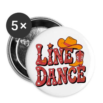 Flair western de danse en ligne - Lot de 5 petits badges (25 mm) - blanc - Devant