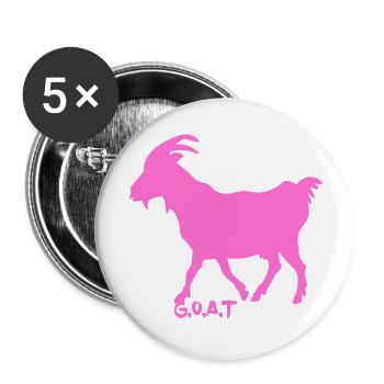 Goat pink G.O.A.T. - Buttons small 1''/25 mm (5-pack) - white - Front