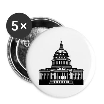 Washington D.C. capitol - Buttons small 1''/25 mm (5-pack) - white - Front