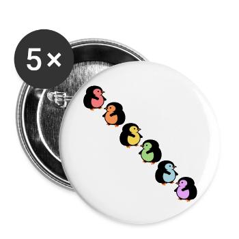 Inclusion : Diversité Penguins - Lot de 5 petits badges (25 mm) - blanc - Devant
