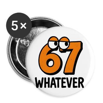 Six Seven Whatever Italian Brainrot Humor Meme  - Buttons klein 25 mm (5er Pack) - Weiß - Vorne