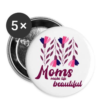 Maman drôle Mamie Motif de cadeau pour la fête des mères Humour - Lot de 5 petits badges (25 mm) - blanc - Devant