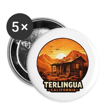 Terlingua Desert Cabin Sunset Motif - Buttons small 1''/25 mm (5-pack) - white - Front