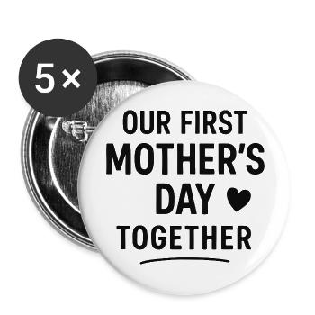 Erster Muttertag Mama Baby Geschenkidee Familie - Buttons klein 25 mm (5er Pack) - Weiß - Vorne