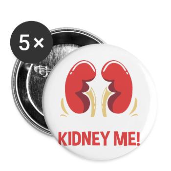 Organspende Transplantation Nierenspender - Buttons klein 25 mm (5er Pack) - Weiß - Vorne