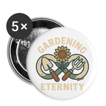 Outils de tournesol Forever Gardening - Lot de 5 petits badges (25 mm) - blanc - Devant