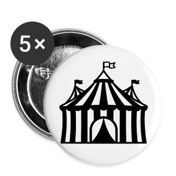 Circus Tent Manege Event Logo - Buttons small 1''/25 mm (5-pack) - white - Front
