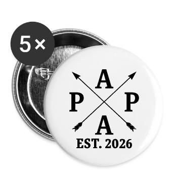 Dad 26 Dad Is 2026 New Dad - Buttons small 1''/25 mm (5-pack) - white - Front