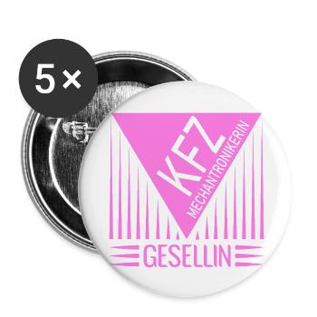 KFZ-Mechatronikerin Gesellin - Buttons klein 25 mm (5er Pack) - Weiß - Vorne