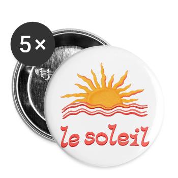 Sonnenaufgang am Meer Le Soleil - Buttons klein 25 mm (5er Pack) - Weiß - Vorne