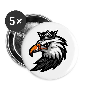 Eagle Head Crown - Buttons small 1''/25 mm (5-pack) - white - Front