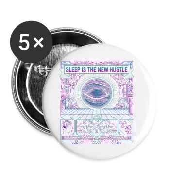 Hustle The Sleep - Buttons small 1''/25 mm (5-pack) - white - Front