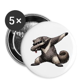 Dabbing Ameisenbär - Buttons klein 25 mm (5er Pack) - Weiß - Vorne