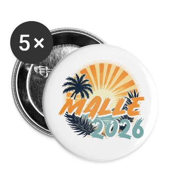 Malle 2026 - Buttons small 1''/25 mm (5-pack) - white - Front