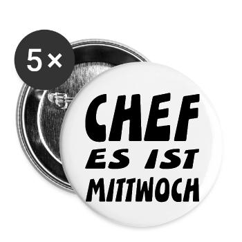 Chef - Buttons klein 25 mm (5er Pack) - Weiß - Vorne