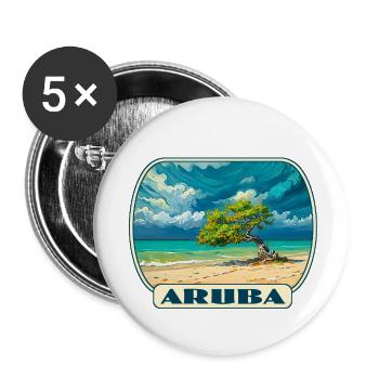 Aruba - Buttons klein 25 mm (5er Pack) - Weiß - Vorne