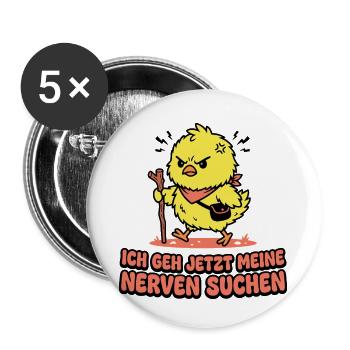 Wütendes Küken. Nerven Suchen - Buttons klein 25 mm (5er Pack) - Weiß - Vorne