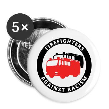 Firefighters Against Racism Symbol - Buttons klein 25 mm (5er Pack) - Weiß - Vorne