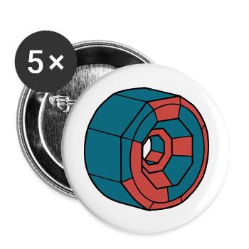 Detaillierte Skateboard Rolle Crew - Buttons klein 25 mm (5er Pack) - Weiß - Vorne