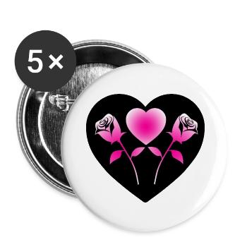 Roses - Buttons small 1''/25 mm (5-pack) - white - Front