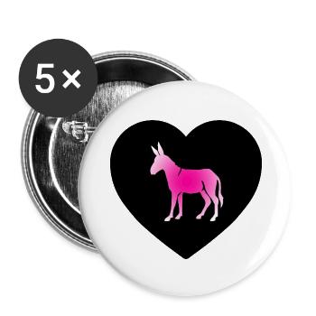 Esel - Buttons klein 25 mm (5er Pack) - Weiß - Vorne