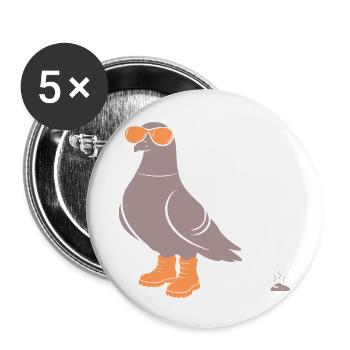 Pigeon Orange - Buttons small 1''/25 mm (5-pack) - white - Front