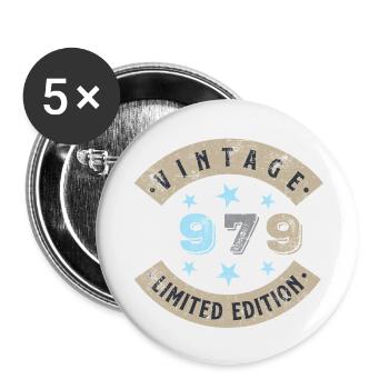 1979 Vintage - Buttons klein 25 mm (5er Pack) - Weiß - Vorne