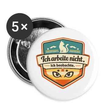 Beobachter Badge: Ich beobachte - Buttons klein 25 mm (5er Pack) - Weiß - Vorne